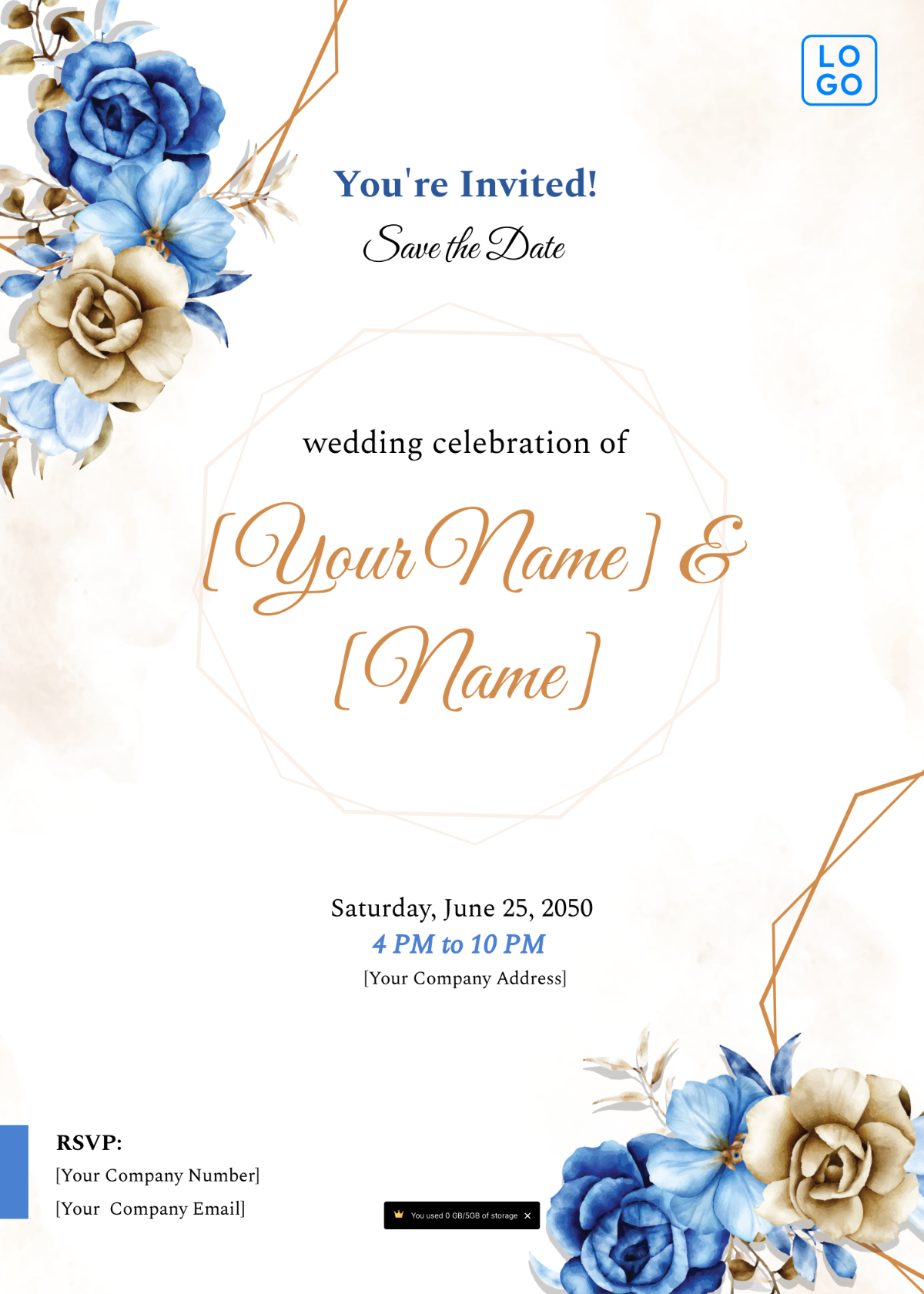 Save the Date Bridal Invitation