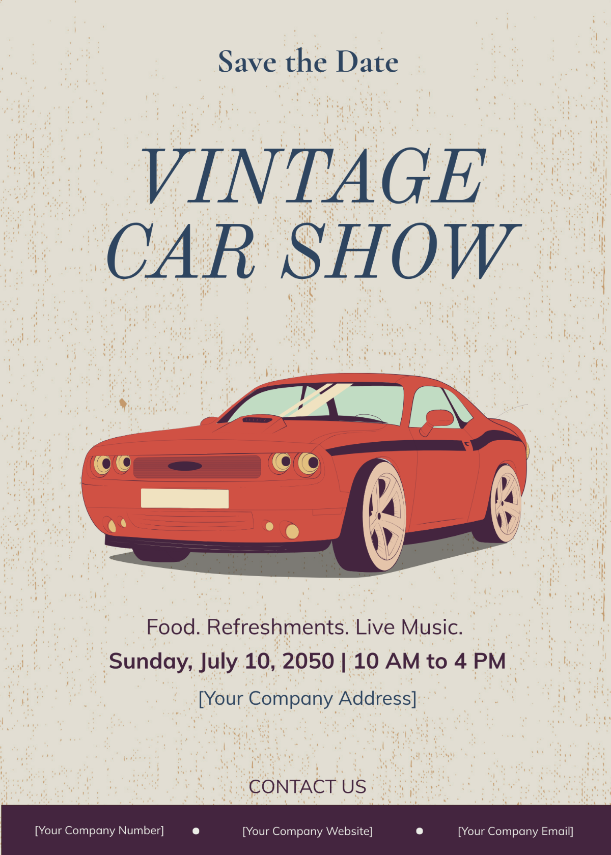 Save the Date Car Show Flyer