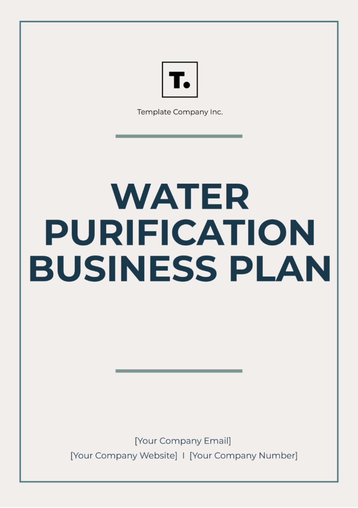 Water Purification Business Plan Template - Edit Online & Download