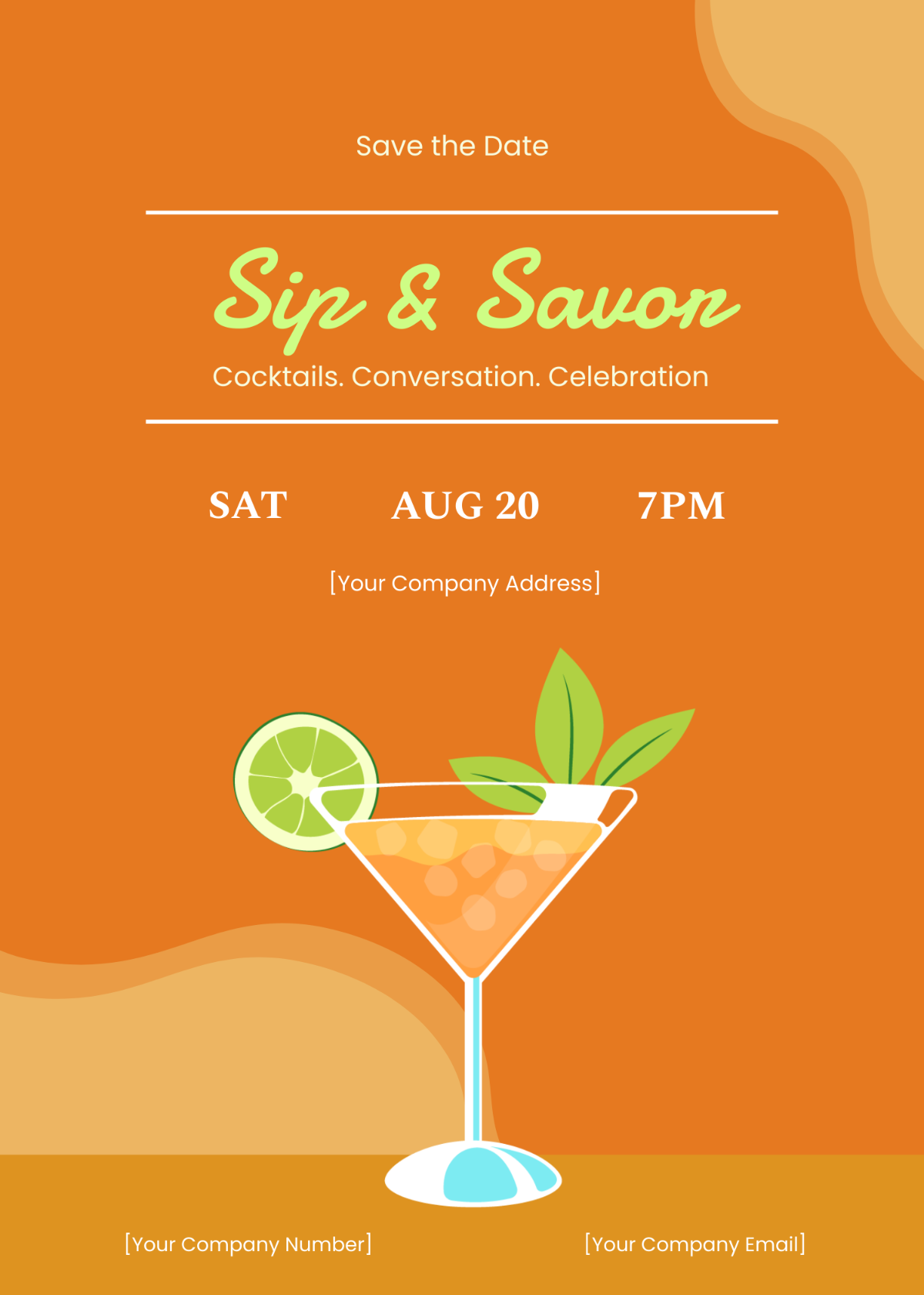 Save the Date Cocktail Party Invitation