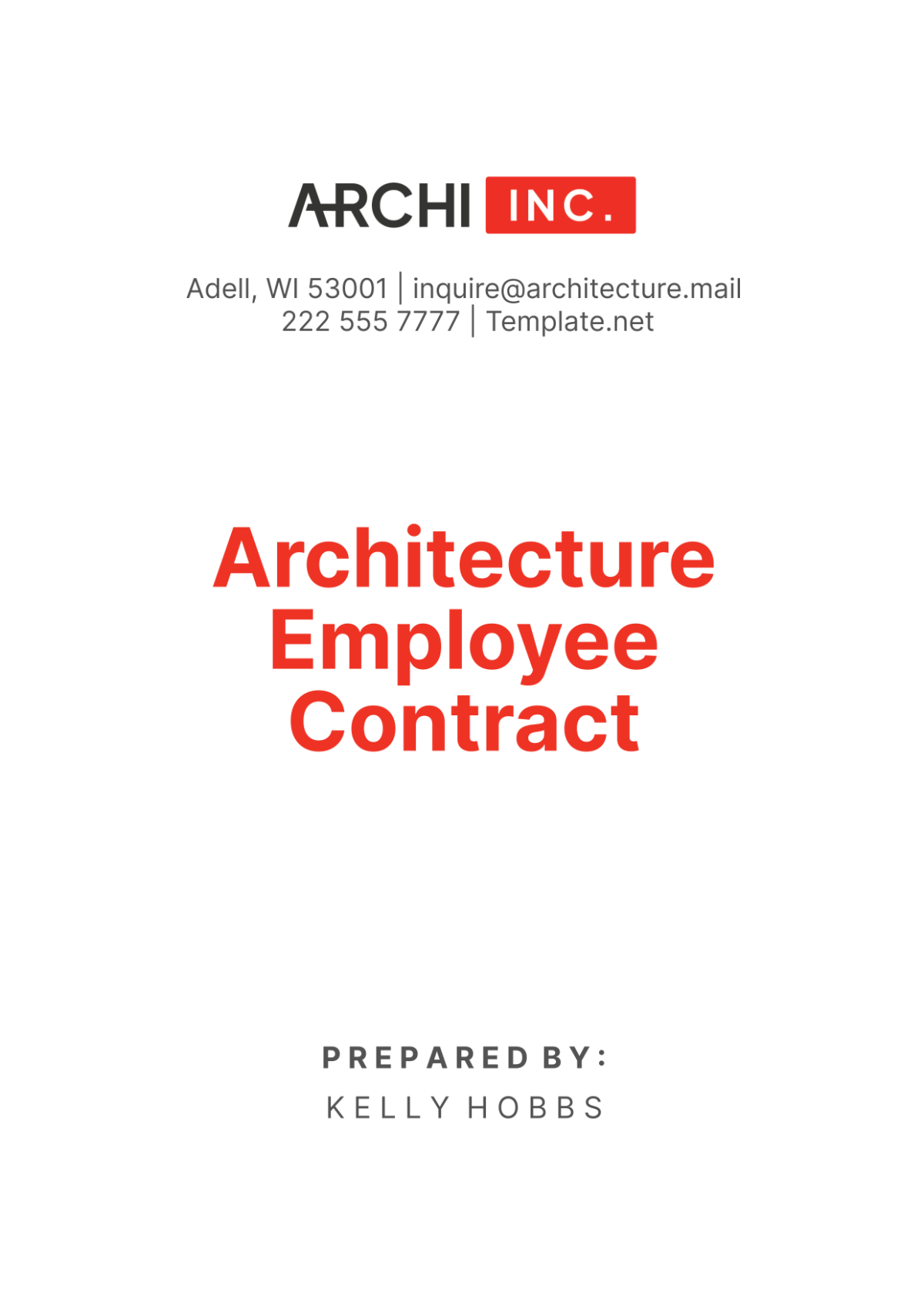 Architecture Employee Contract Template - Edit Online & Download