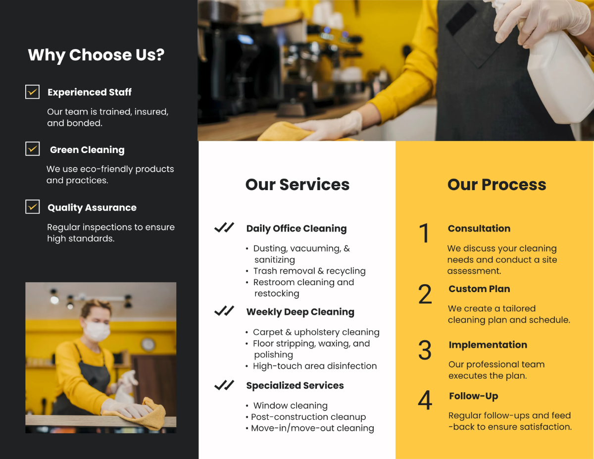 Free Office Cleaning Brochure Template to Edit Online