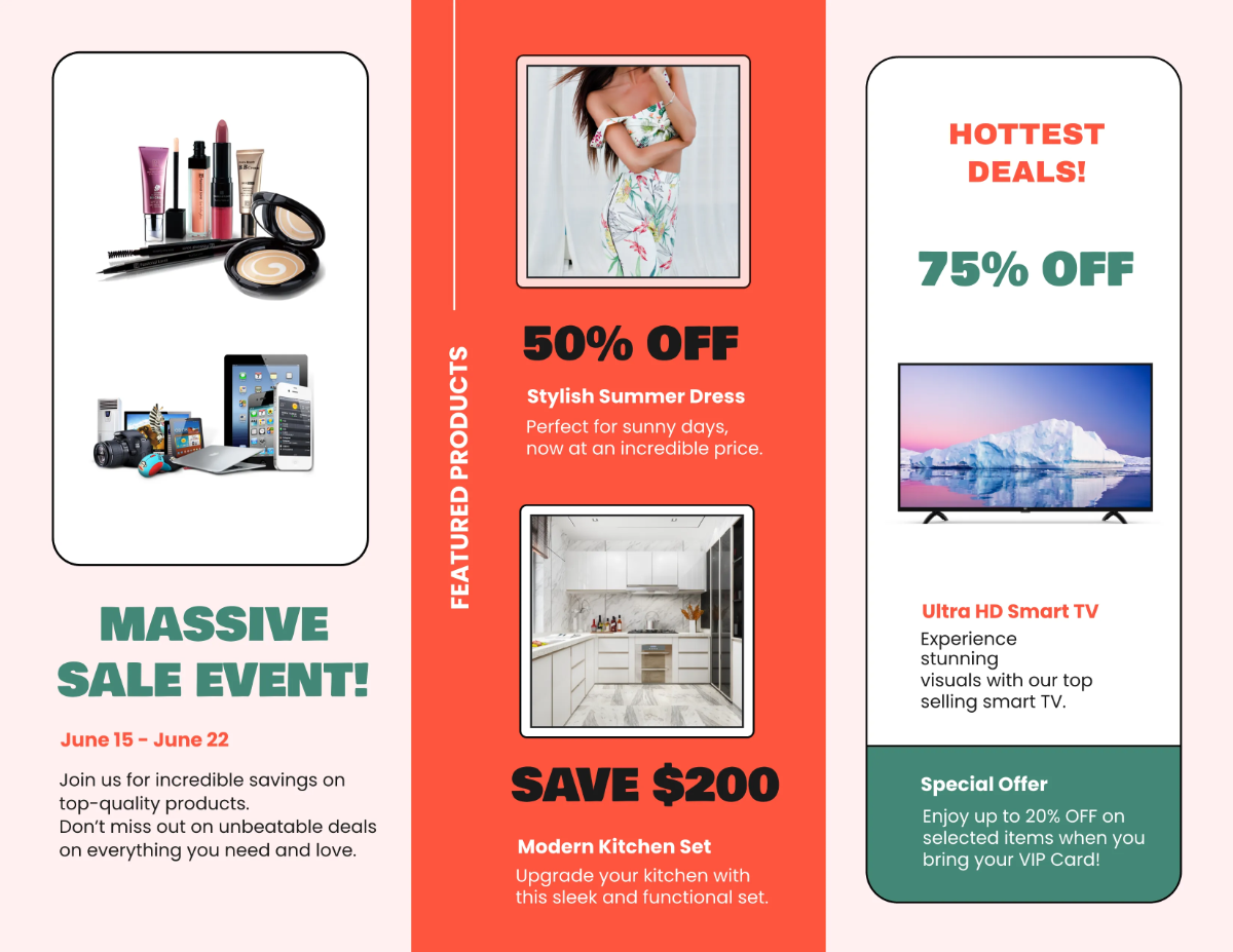 Free Sale Promotion Brochure Template to Edit Online