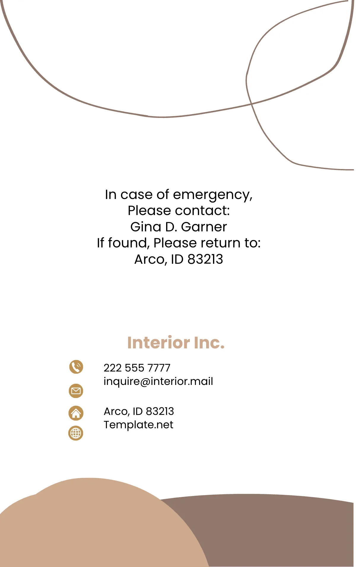 Free Interior Design Company ID Card Template to Edit Online