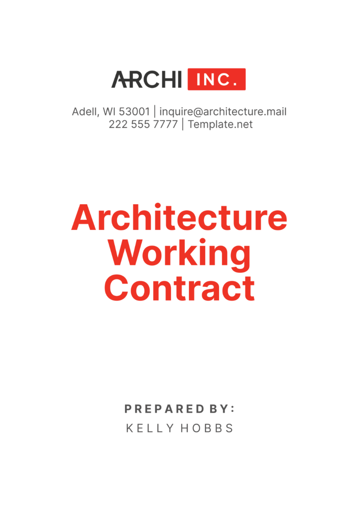Free Architecture Working Contract Template