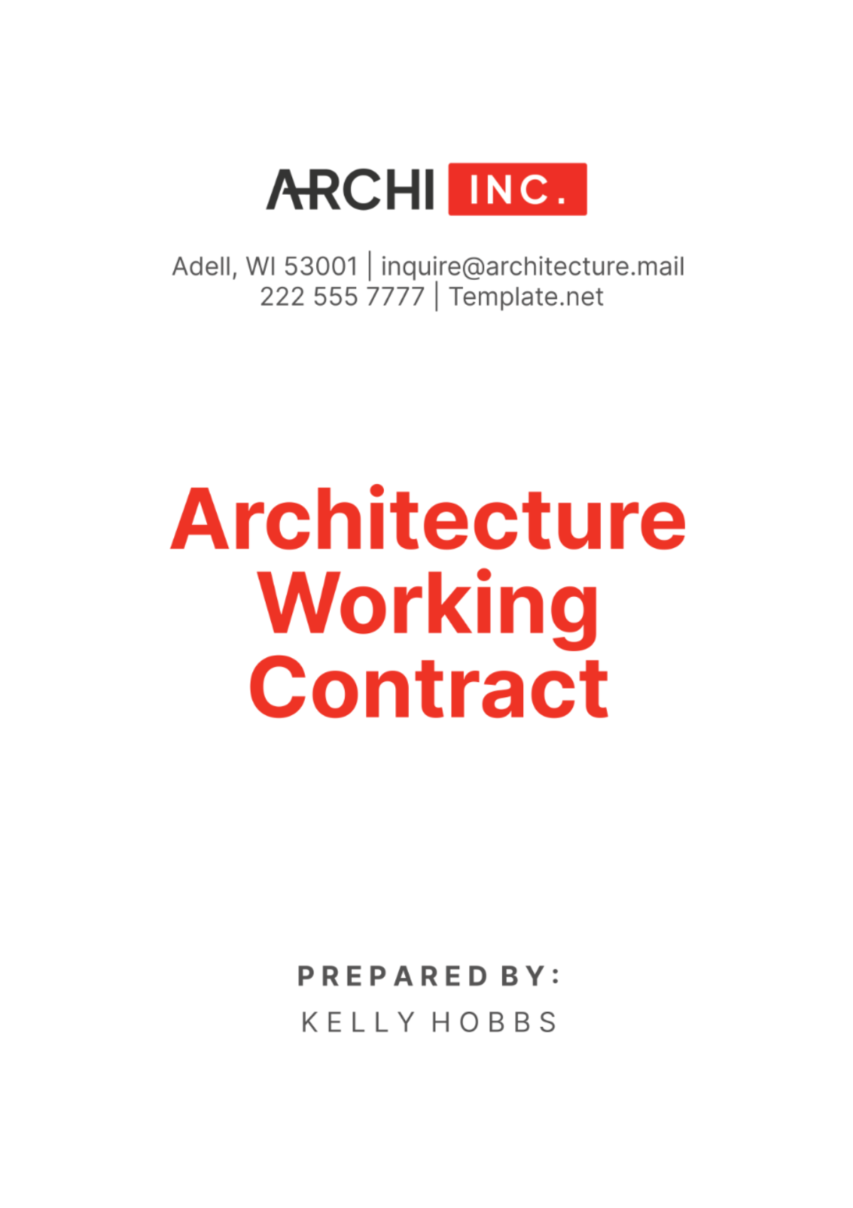 Architecture Working Contract Template - Edit Online & Download