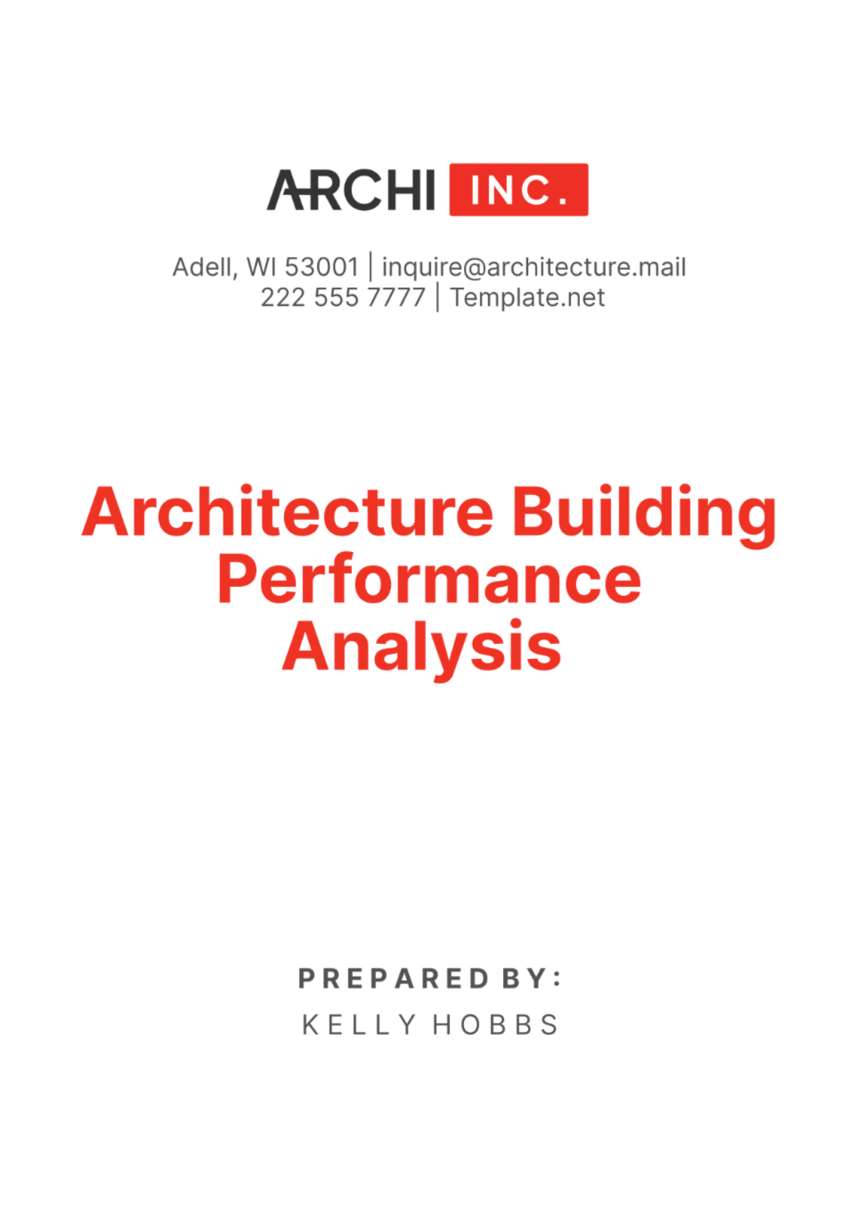 Architecture Building Performance Analysis Template