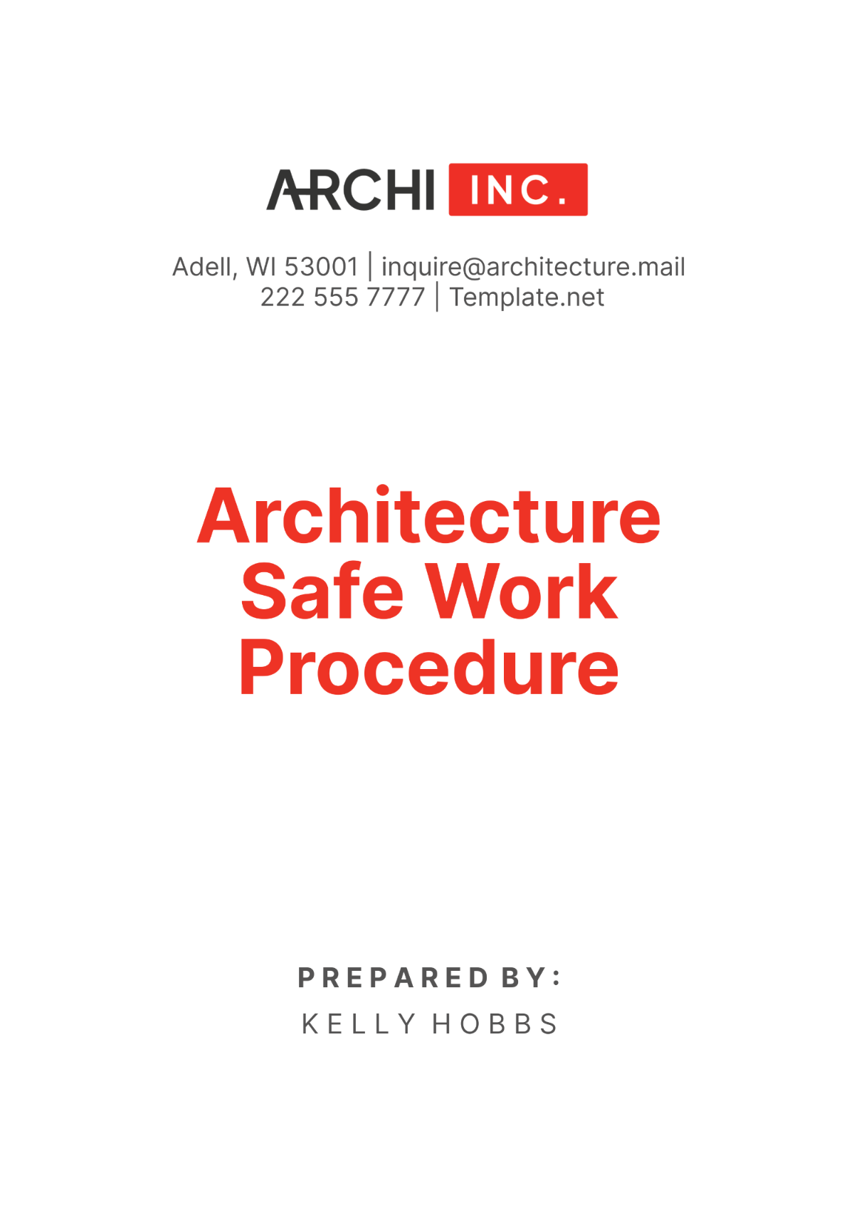 Architecture Safe Work Procedure Template - Edit Online & Download