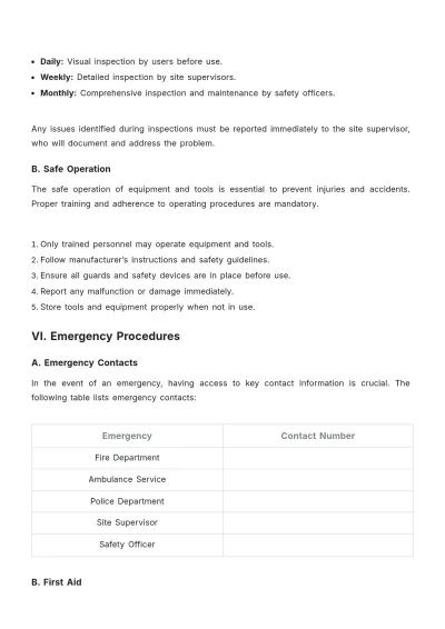 Free Architecture Safe Work Procedure Template to Edit Online