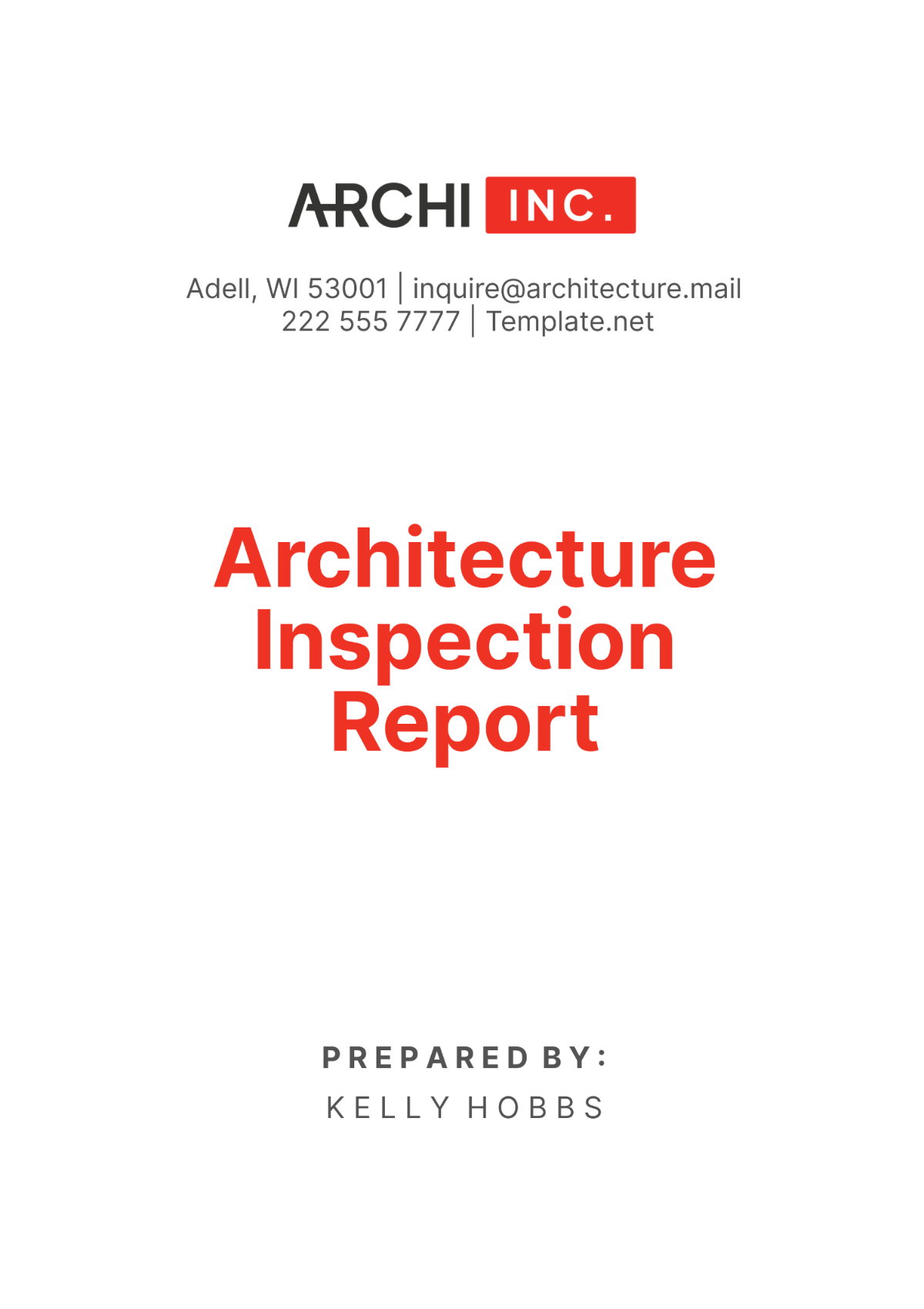 Architecture Inspection Report Template