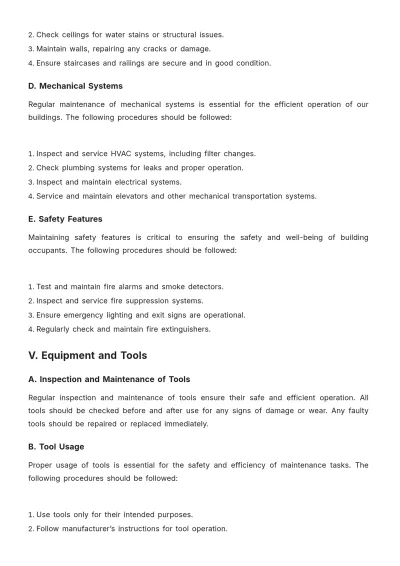Free Architecture Maintenance Procedure Template to Edit Online