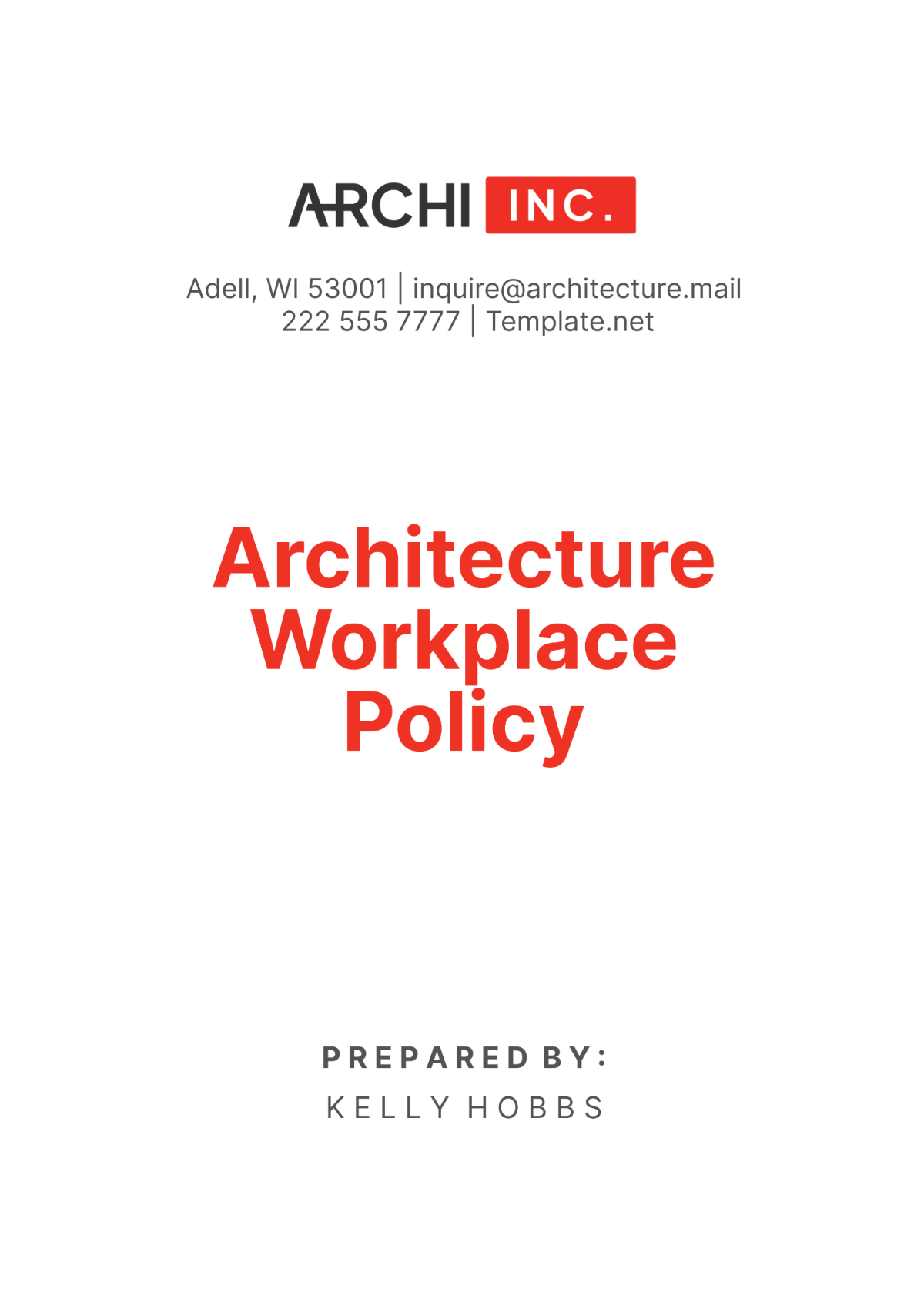 Architecture Workplace Policy Template - Edit Online & Download