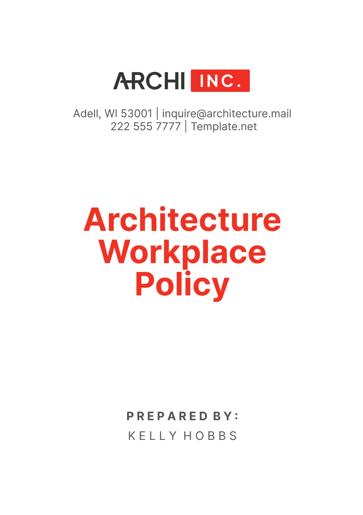 Architecture Workplace Policy Template