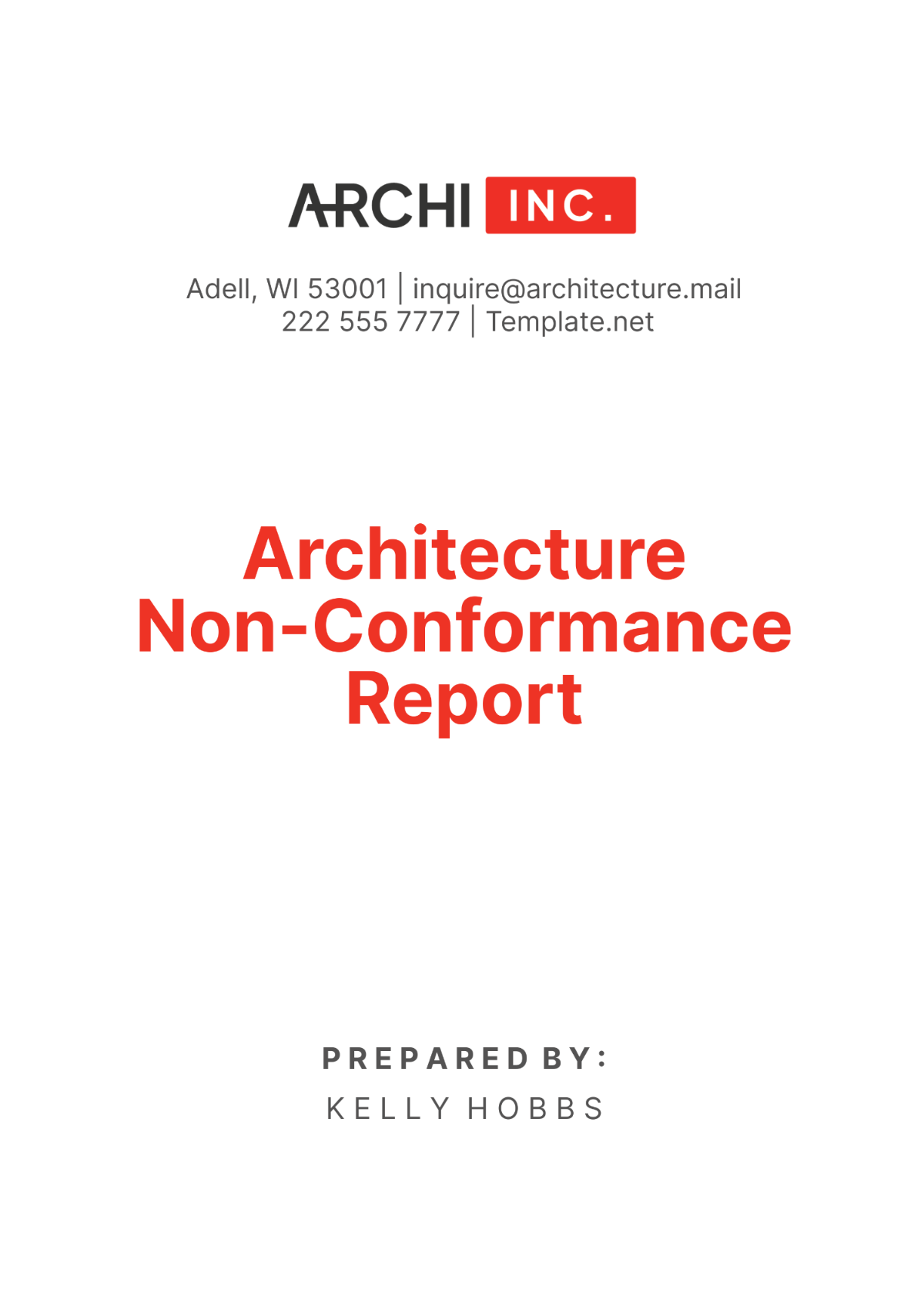 Architecture Non-Conformance Report Template