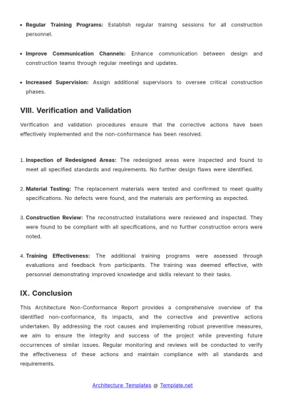 Free Architecture Non-Conformance Report Template to Edit Online