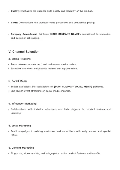 Free PR Channel Plan Template to Edit Online