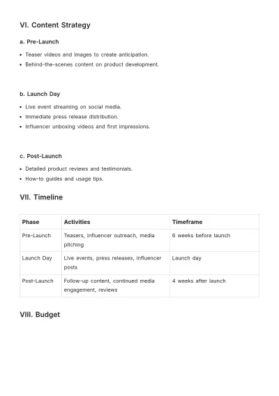 Free PR Channel Plan Template to Edit Online