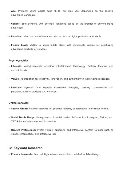 Free SEO PR Content Strategy Plan Template to Edit Online