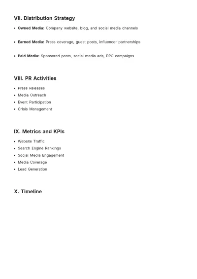 Free SEO PR Content Strategy Plan Template to Edit Online