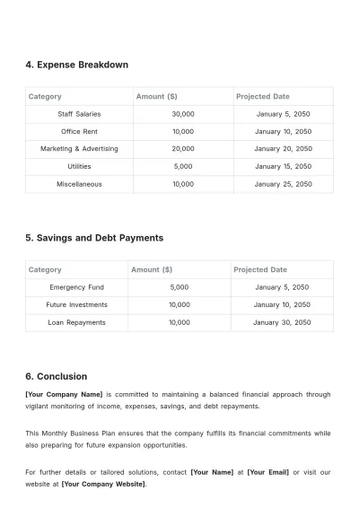 Free Monthly Budget Plan Template to Edit Online