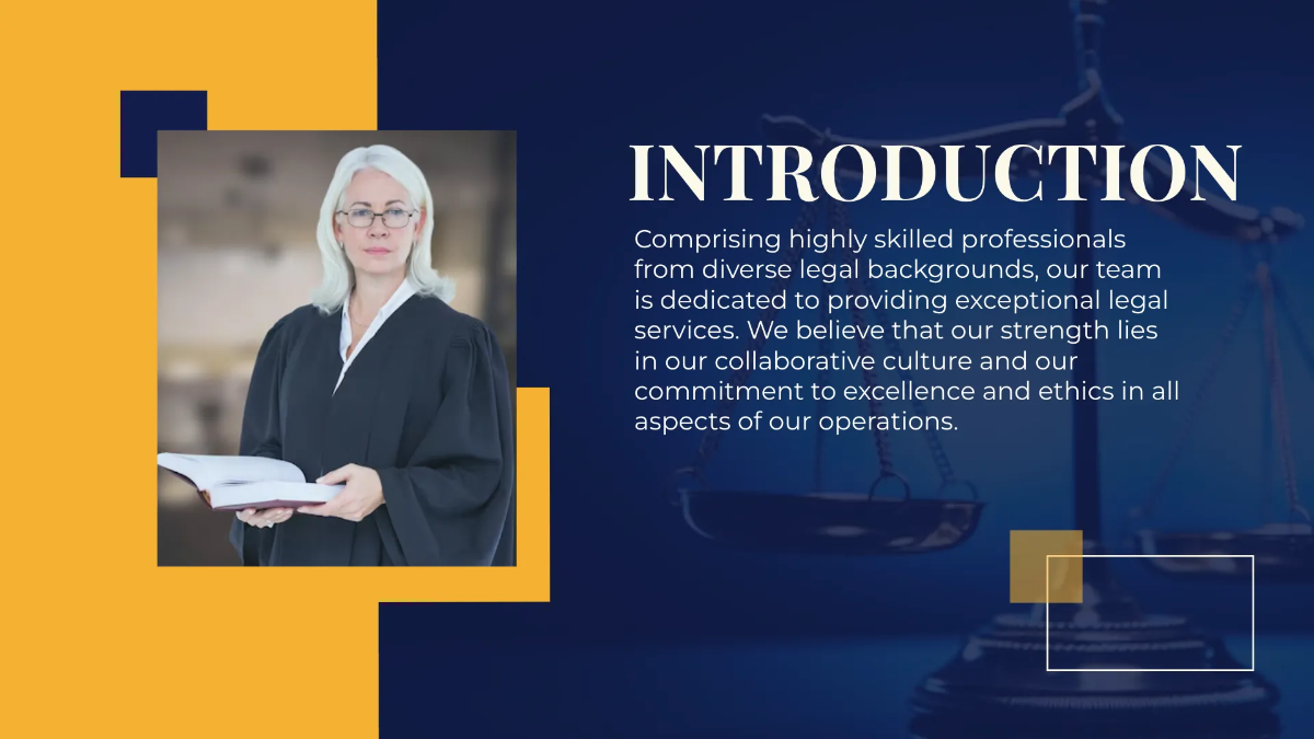 Free Law Firm Team Presentation Template to Edit Online