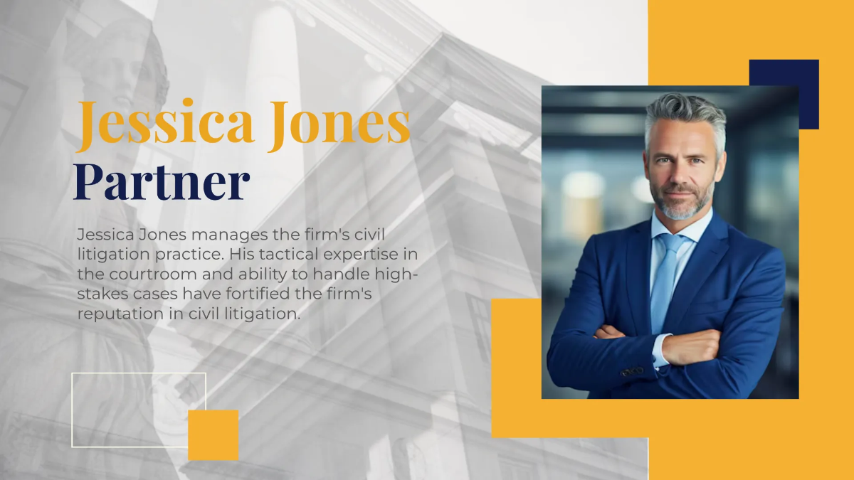 Free Law Firm Team Presentation Template to Edit Online