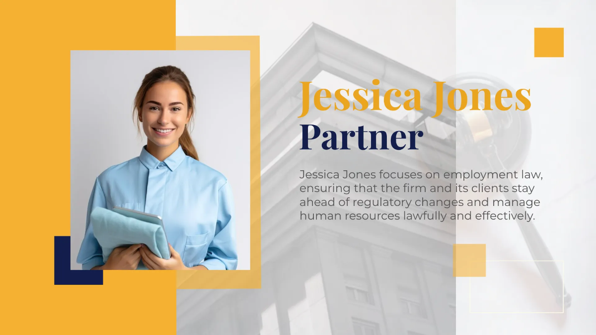 Free Law Firm Team Presentation Template to Edit Online