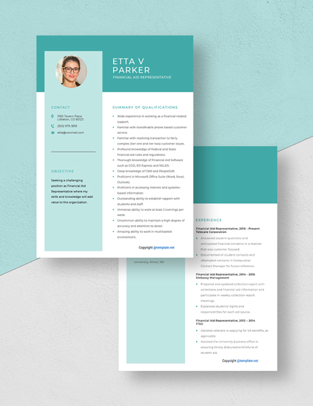 free-financial-aid-representative-resume-cv-template-word-doc