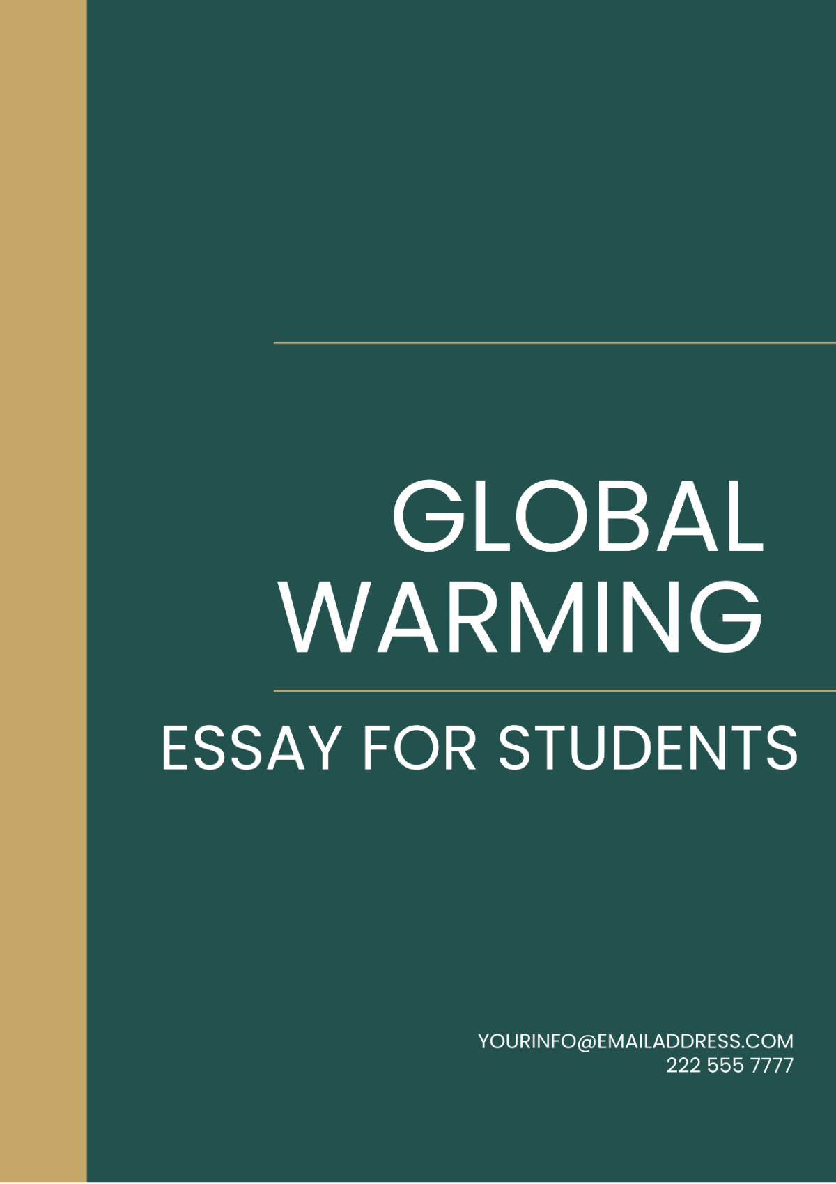 Global Warming Essay for Students - Edit Online & Download