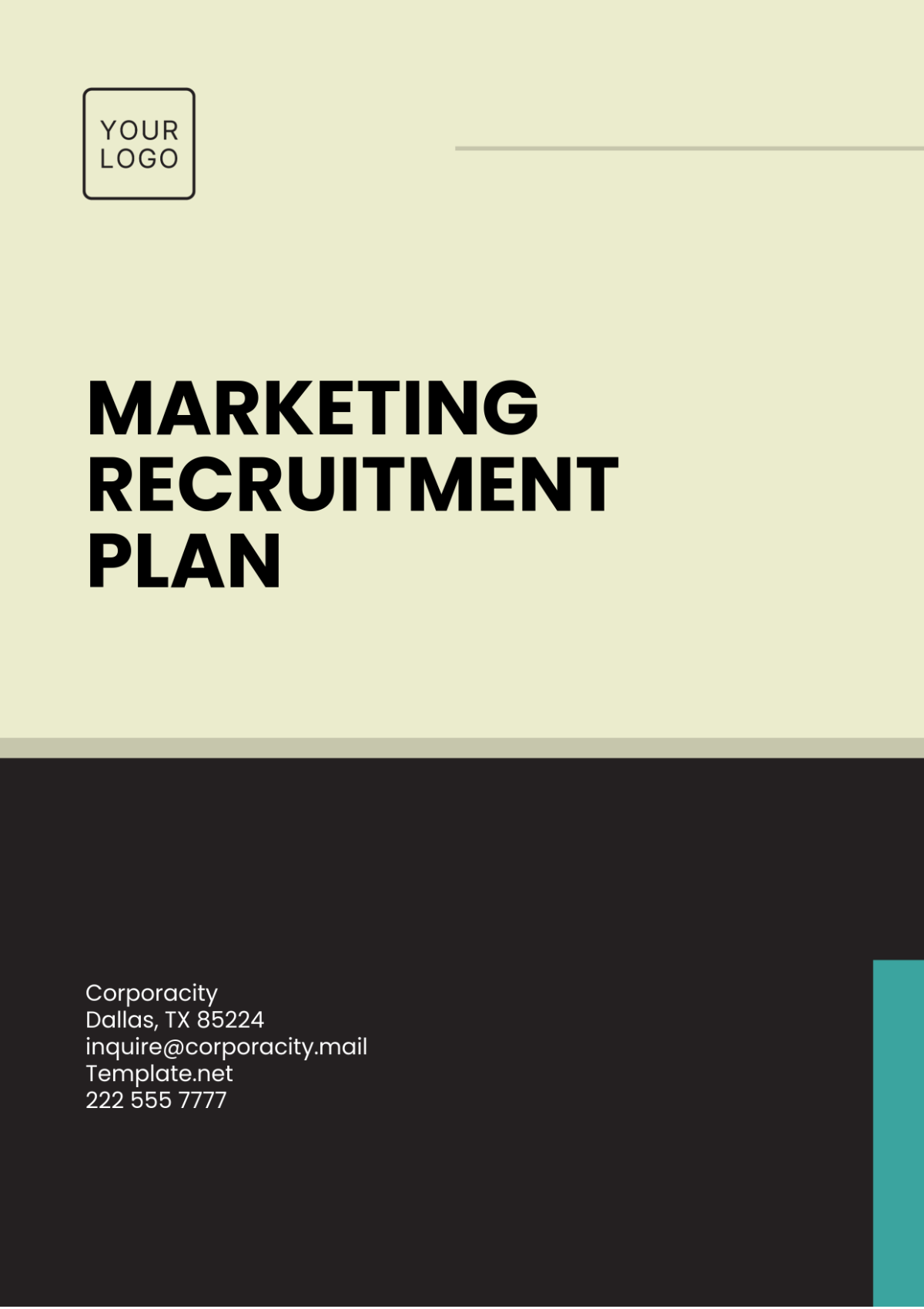 Marketing Recruitment Plan Template