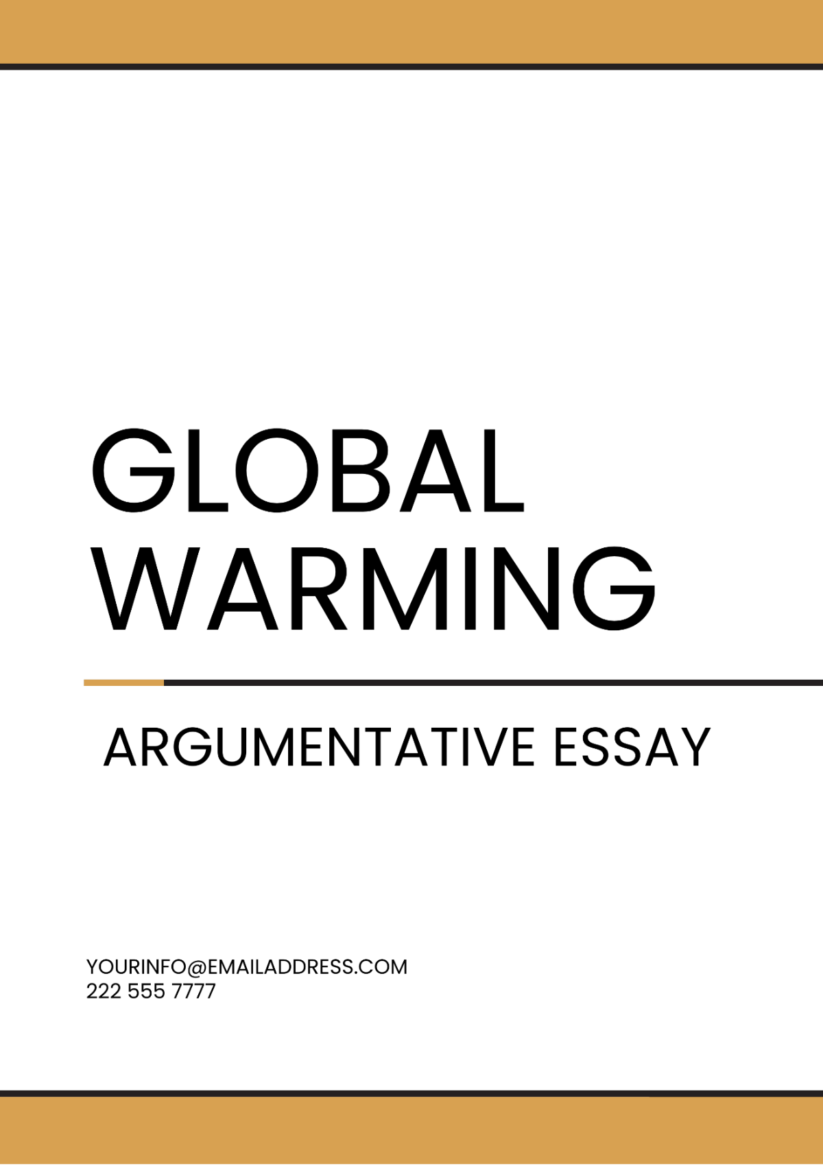 Global Warming Argumentative Essay - Edit Online & Download