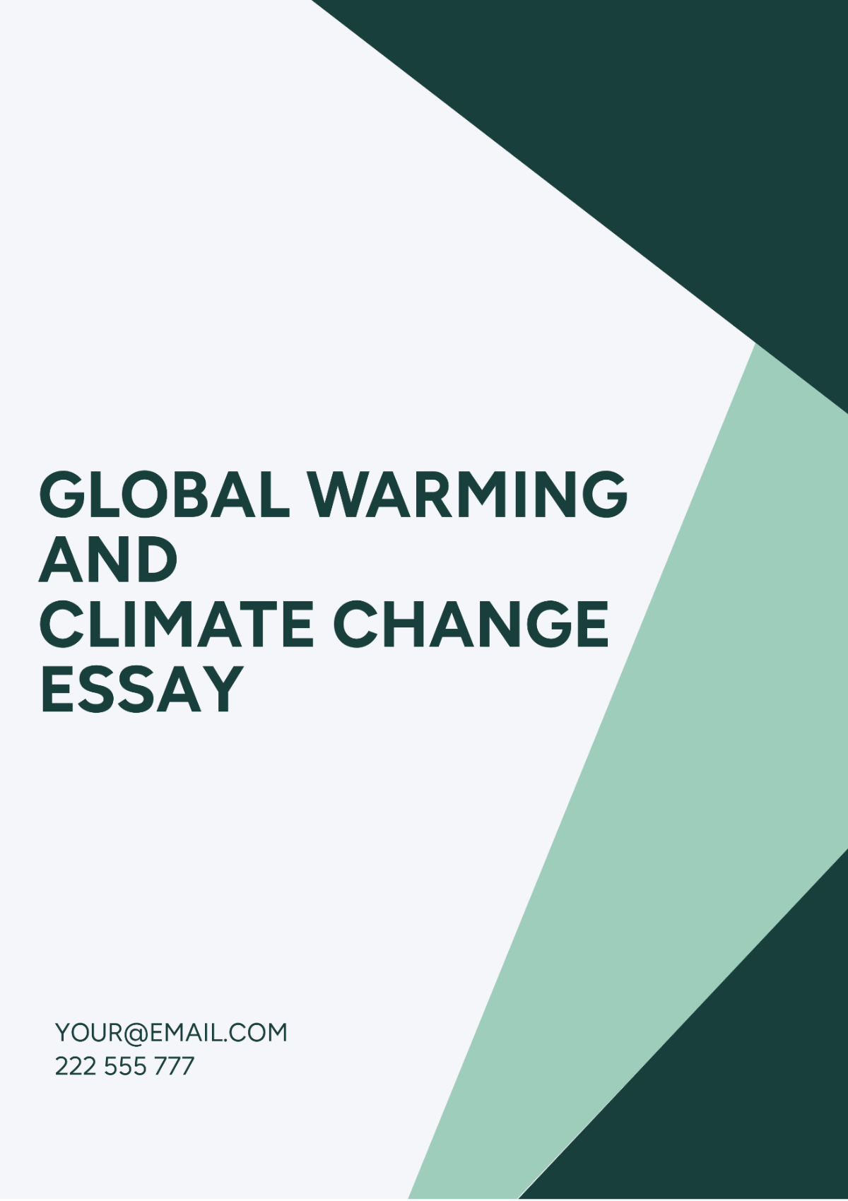 Global Warming and Climate Change Essay - Edit Online & Download