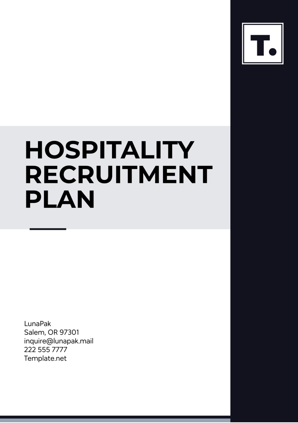 Hospitality Recruitment Plan Template - Edit Online & Download