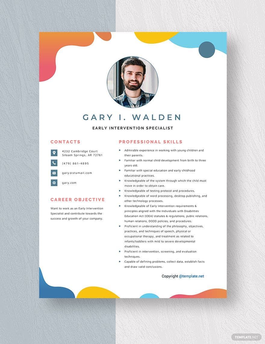 Early Intervention Specialist Resume