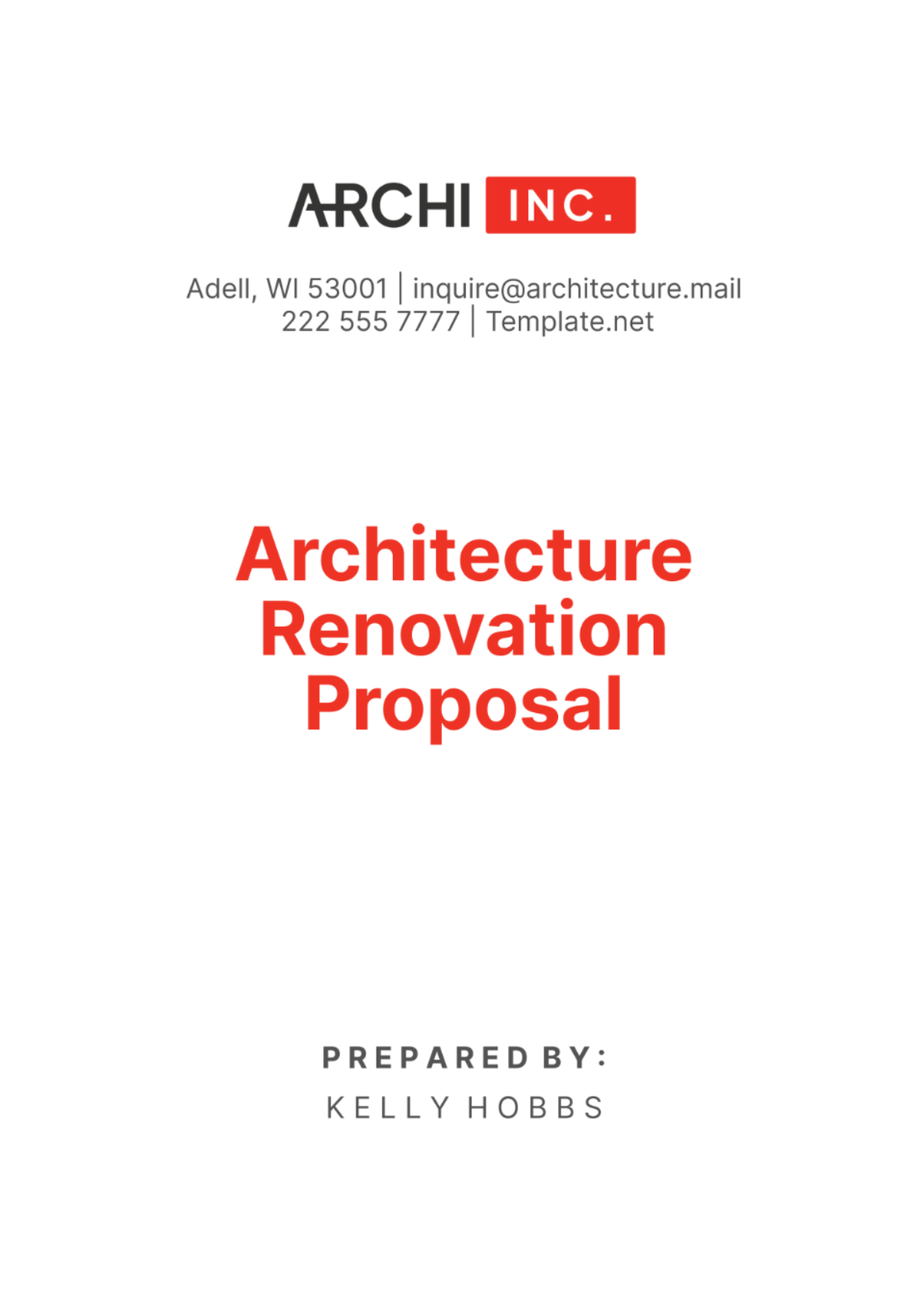 Architecture Renovation Proposal Template - Edit Online & Download