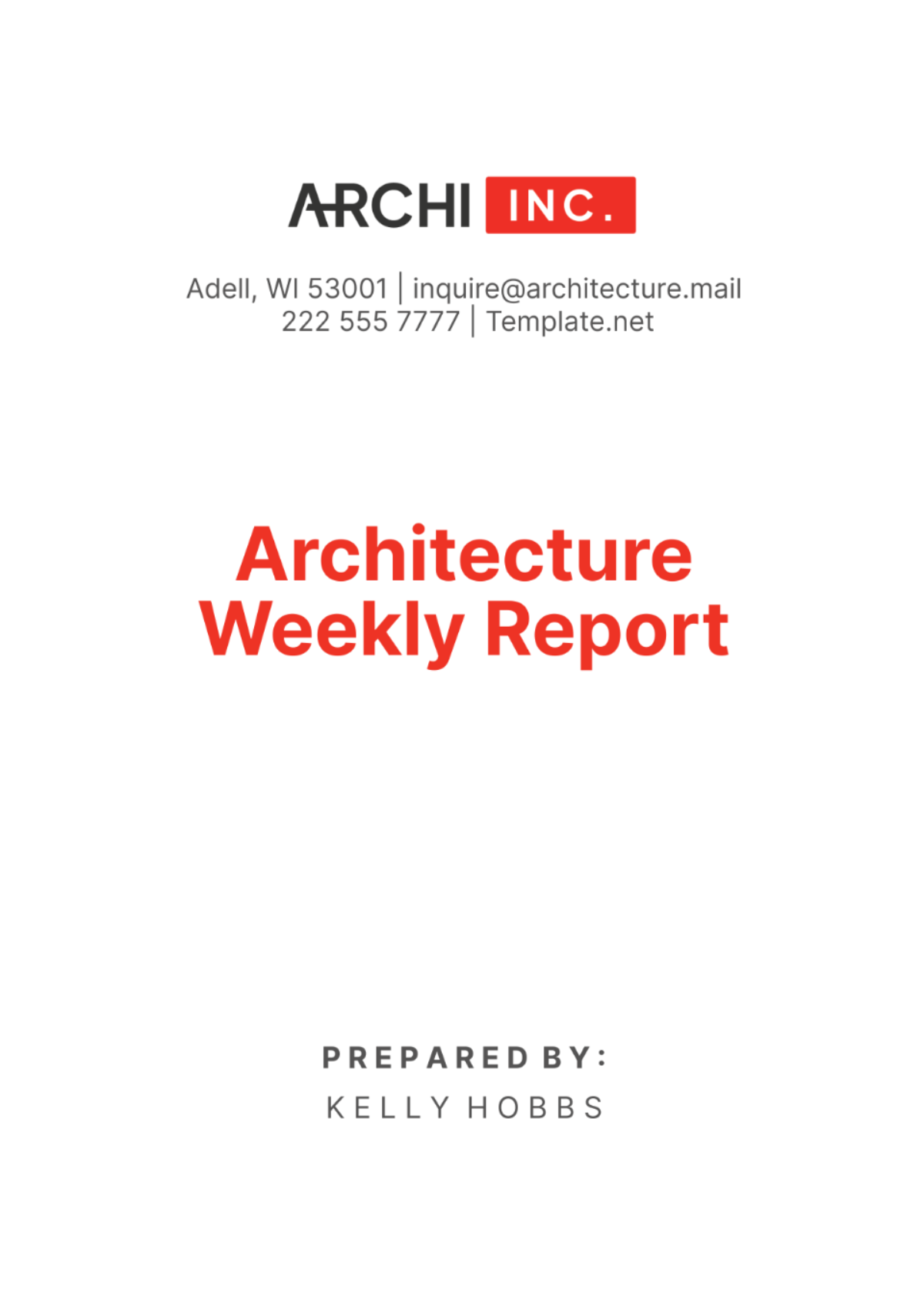 Architecture Weekly Report Template - Edit Online & Download