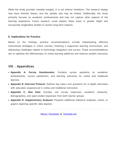 Free Academic School Project Report Template to Edit Online