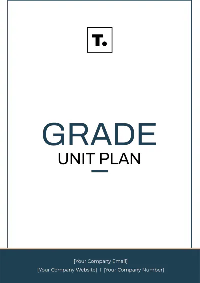 Free Grade Unit Plan Template to Edit Online