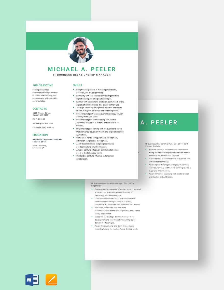 IT Business Relationship Manager Resume