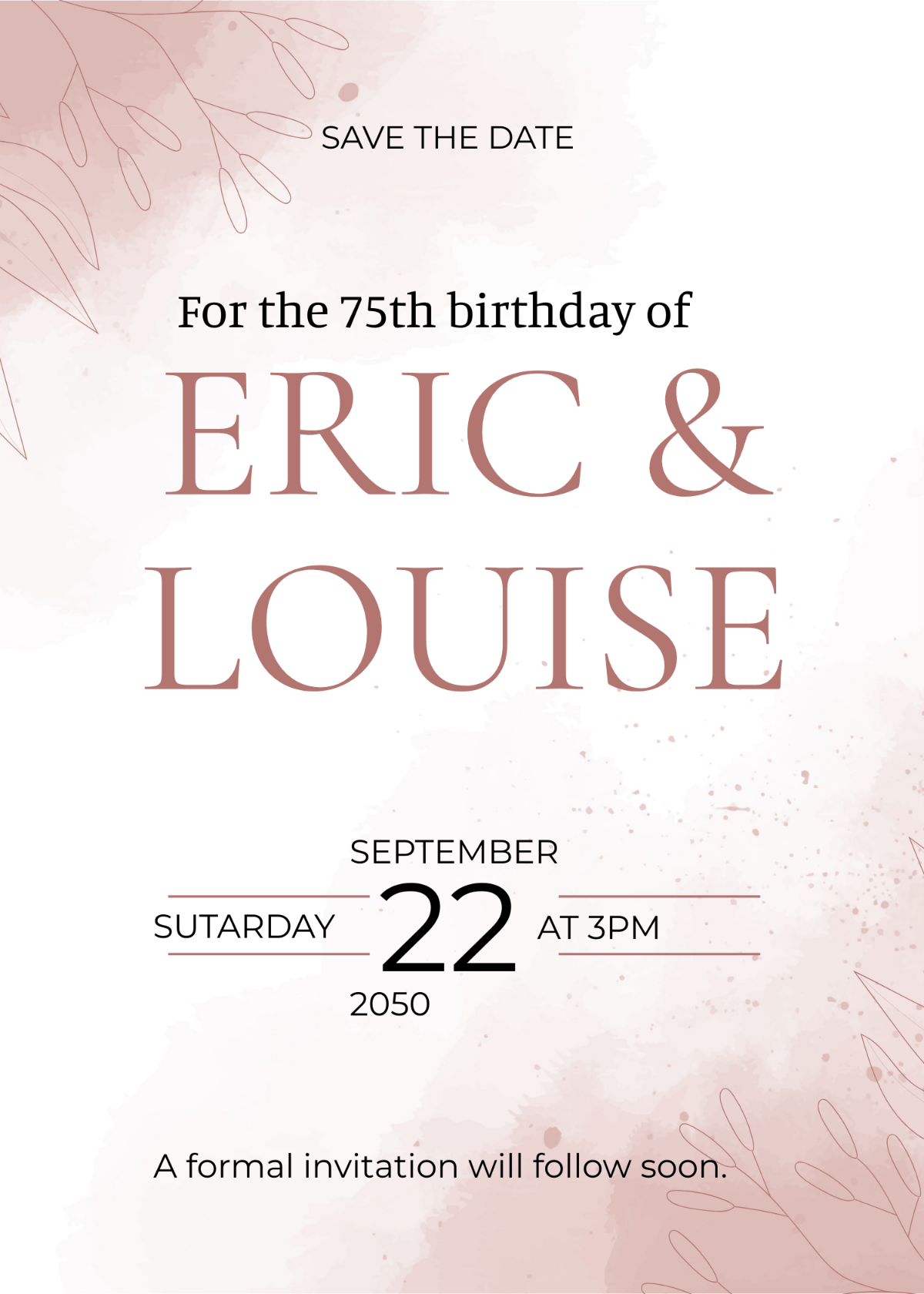 Textured Pastel Save the Date Card
