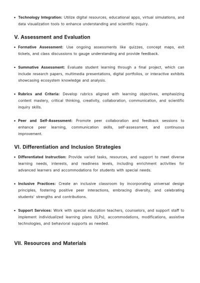 Free Middle School Unit Plan Template to Edit Online