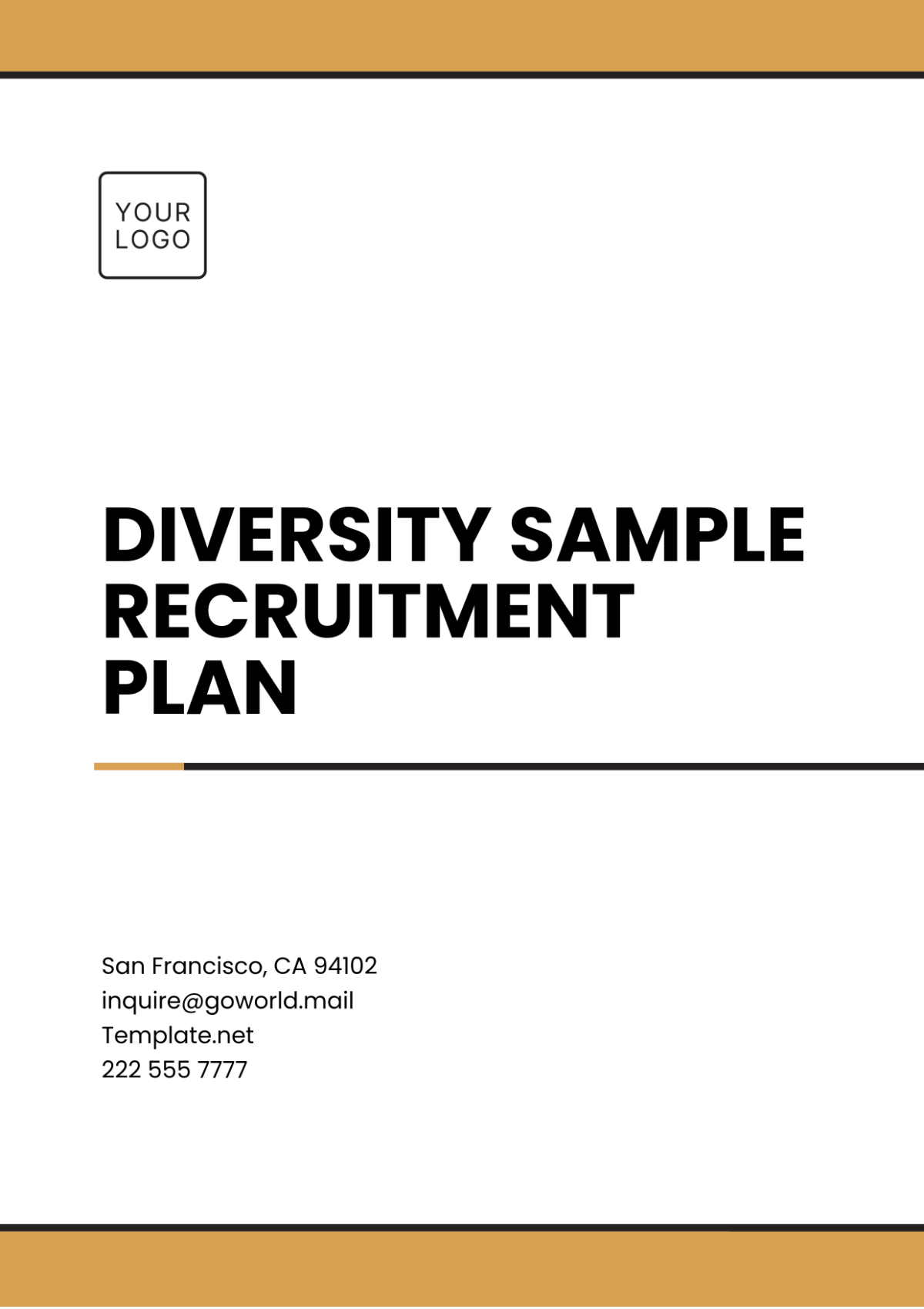 Diversity Sample Recruitment Plan Template - Edit Online & Download