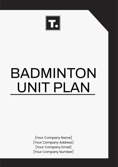Free Badminton Unit Plan Template to Edit Online
