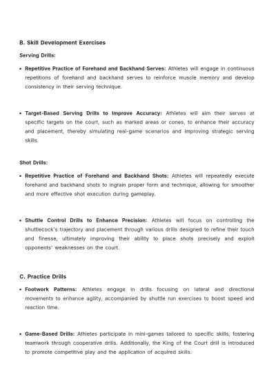 Free Badminton Unit Plan Template to Edit Online