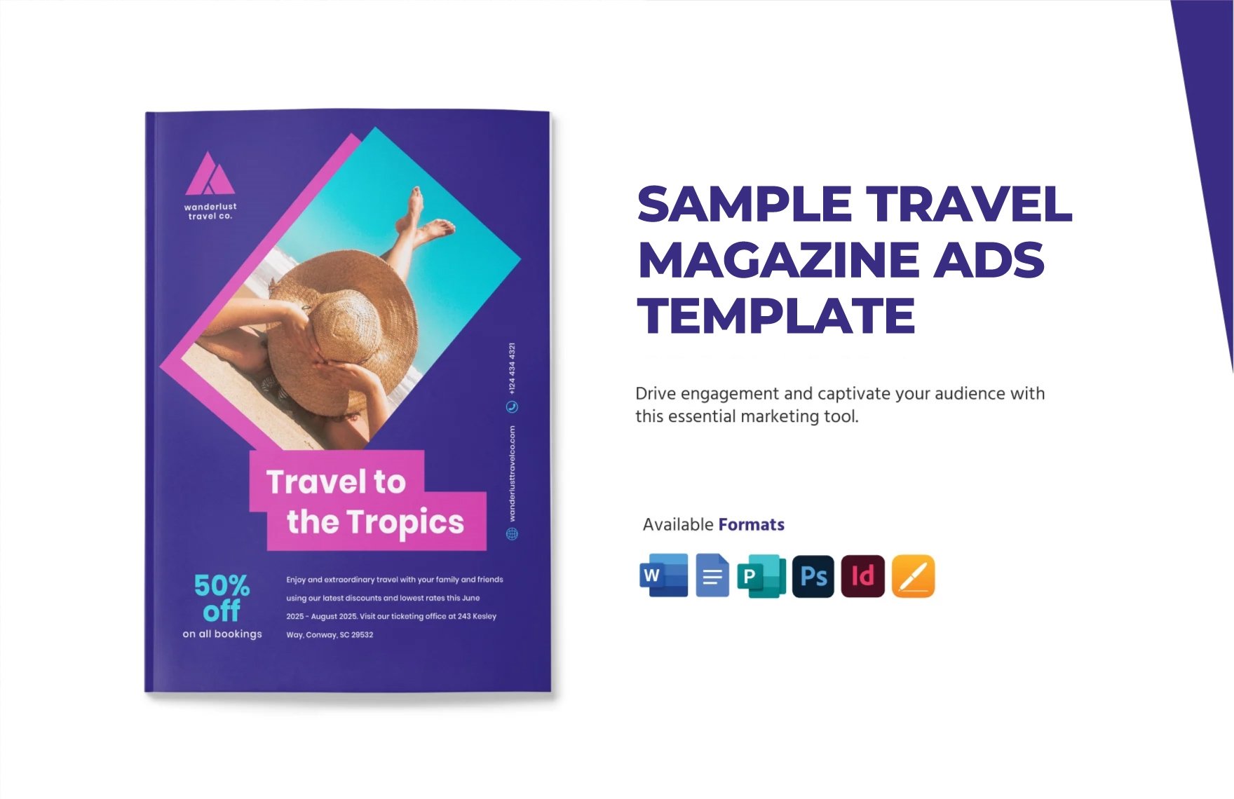 Free Sample Travel Magazine Ads Template in Word, Google Docs, PSD, Apple Pages, Publisher, InDesign