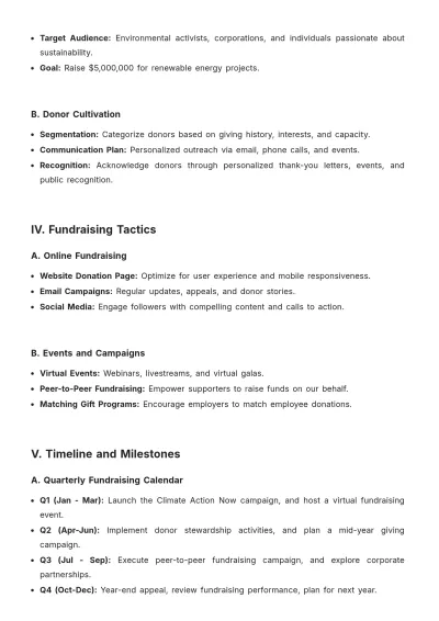 Free Fundraising Operational Plan Template to Edit Online