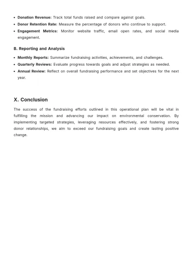 Free Fundraising Operational Plan Template to Edit Online