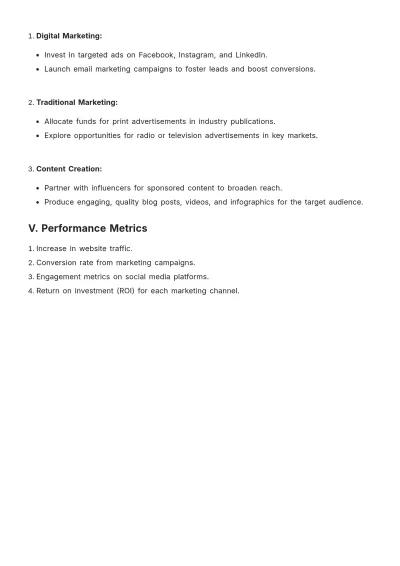 Free Budget Operational Plan Template to Edit Online