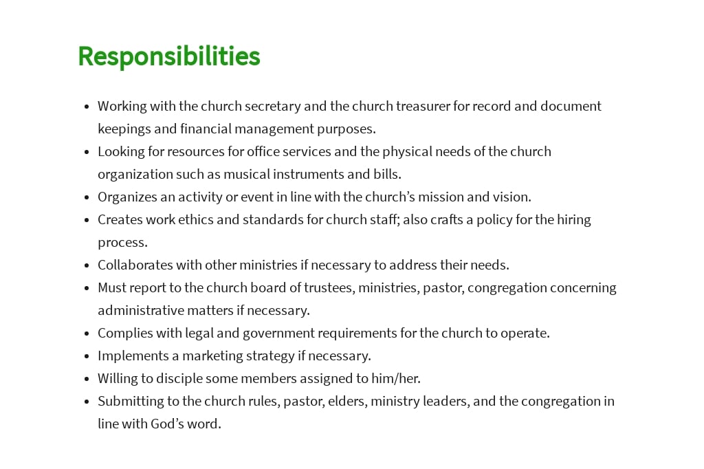 Free Church Administrator Job Ad/Description Template 3.jpe