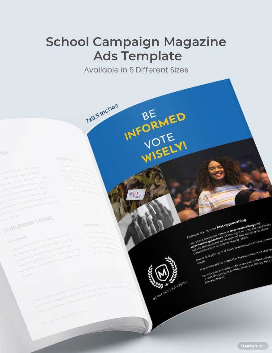 School Campaign Magazine Ads Template